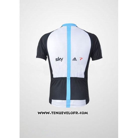 2011 Maillot Ciclismo Sky Noir et Azur Manches Courtes et Cuissard